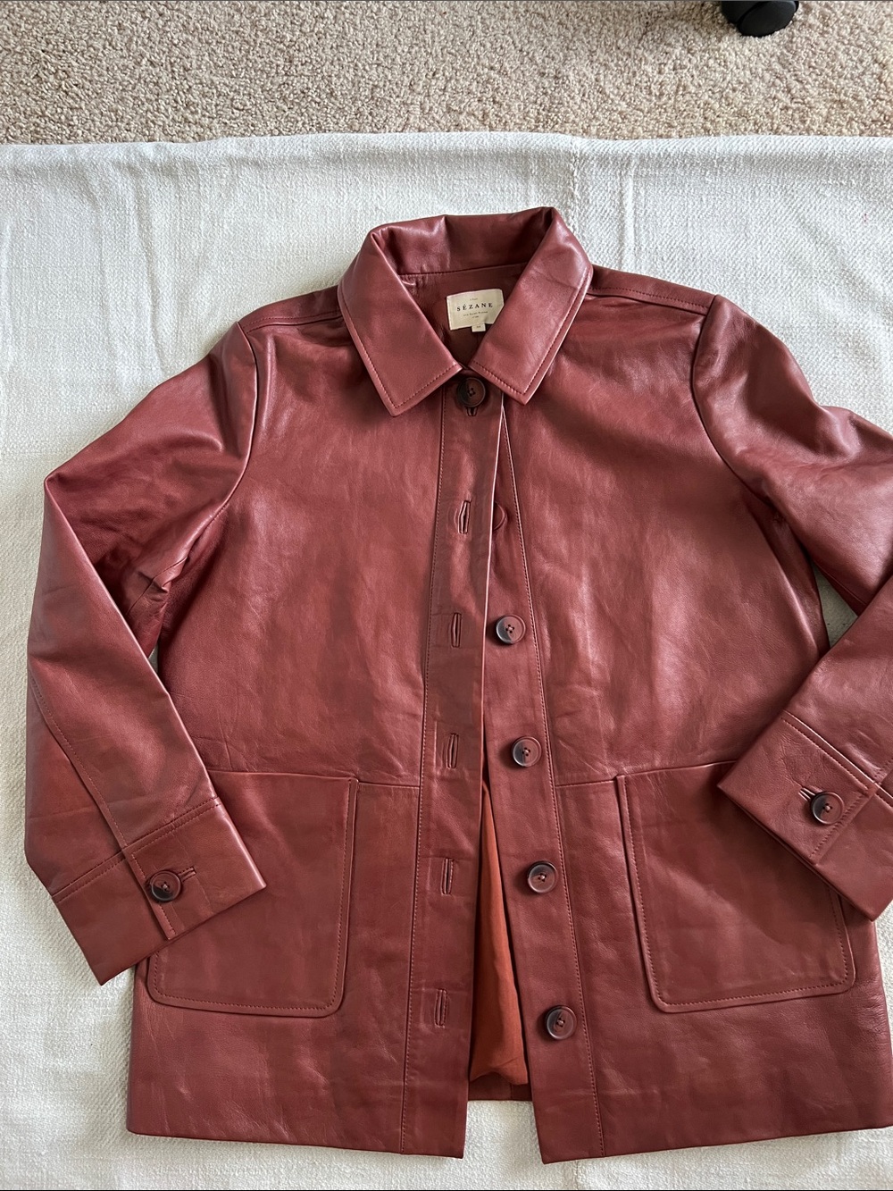 Sezane Gab Jacket Chestnut - Size 4